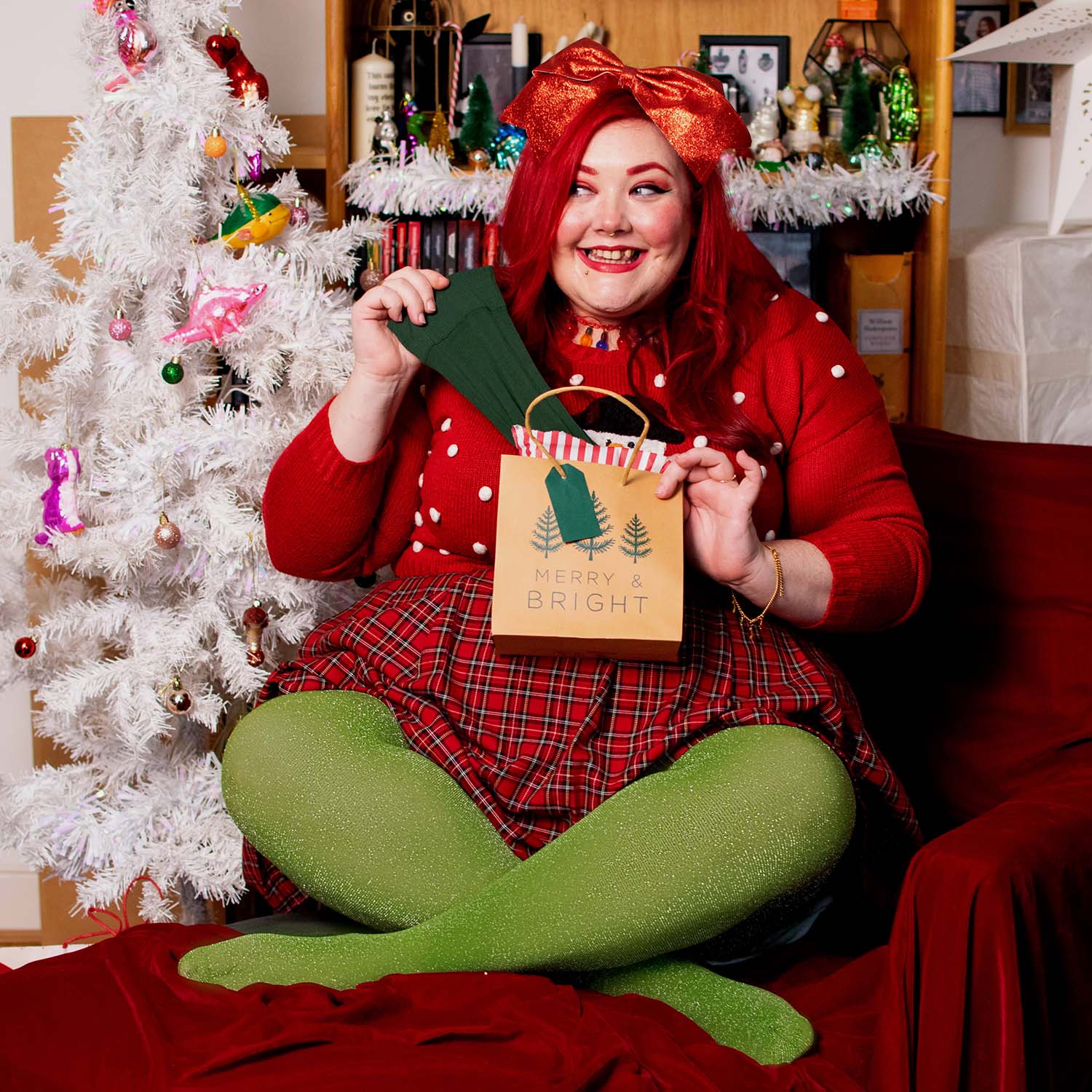 Lux Sparkle Tights - Peas - Image 5