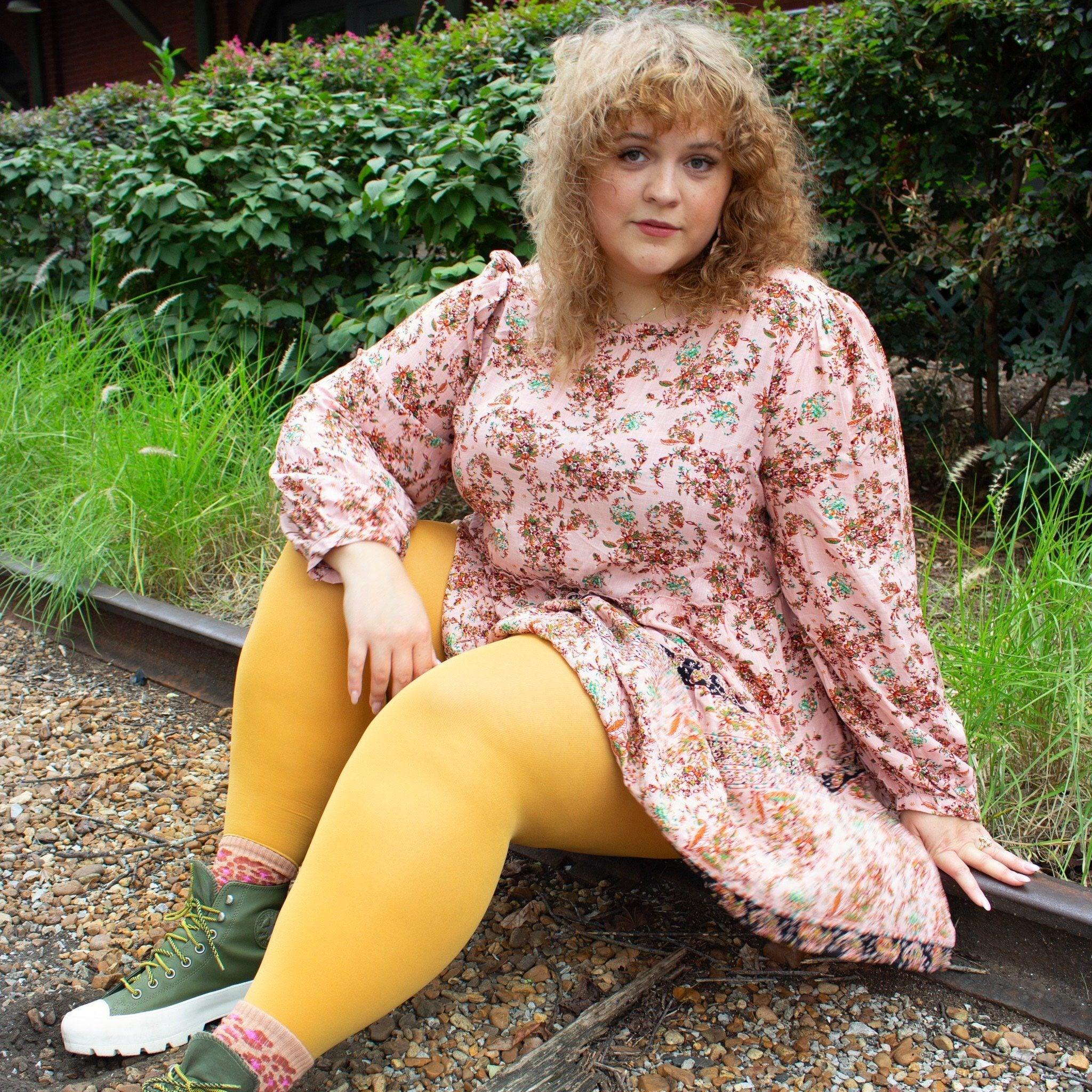 80 Denier Tights - Colonel Mustard - Image 4