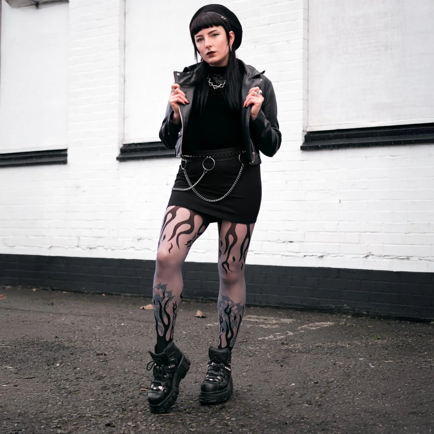 Flames Sheer Tights